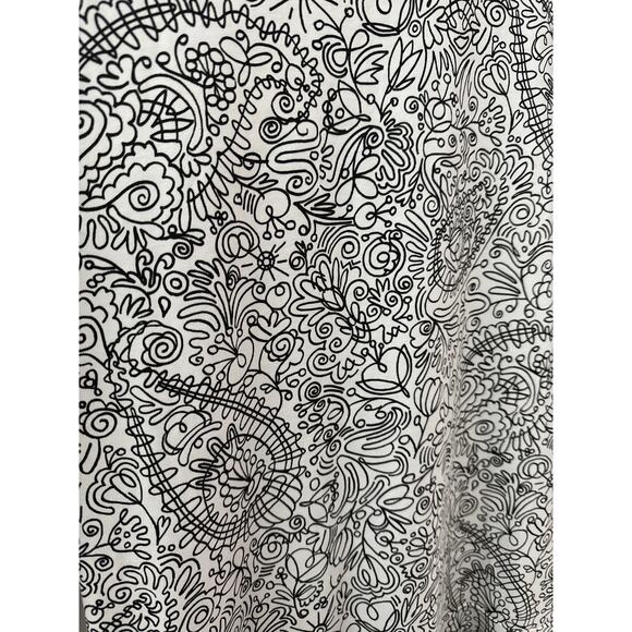 Tory Burch Black & White Long-Sleeve Drop Waist Doodle‎ Dress Size Small - Picture 10 of 13